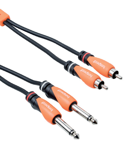 Bespeco SILOS SLY2JR two 6.3 mm Jack to two RCA Audio Cable